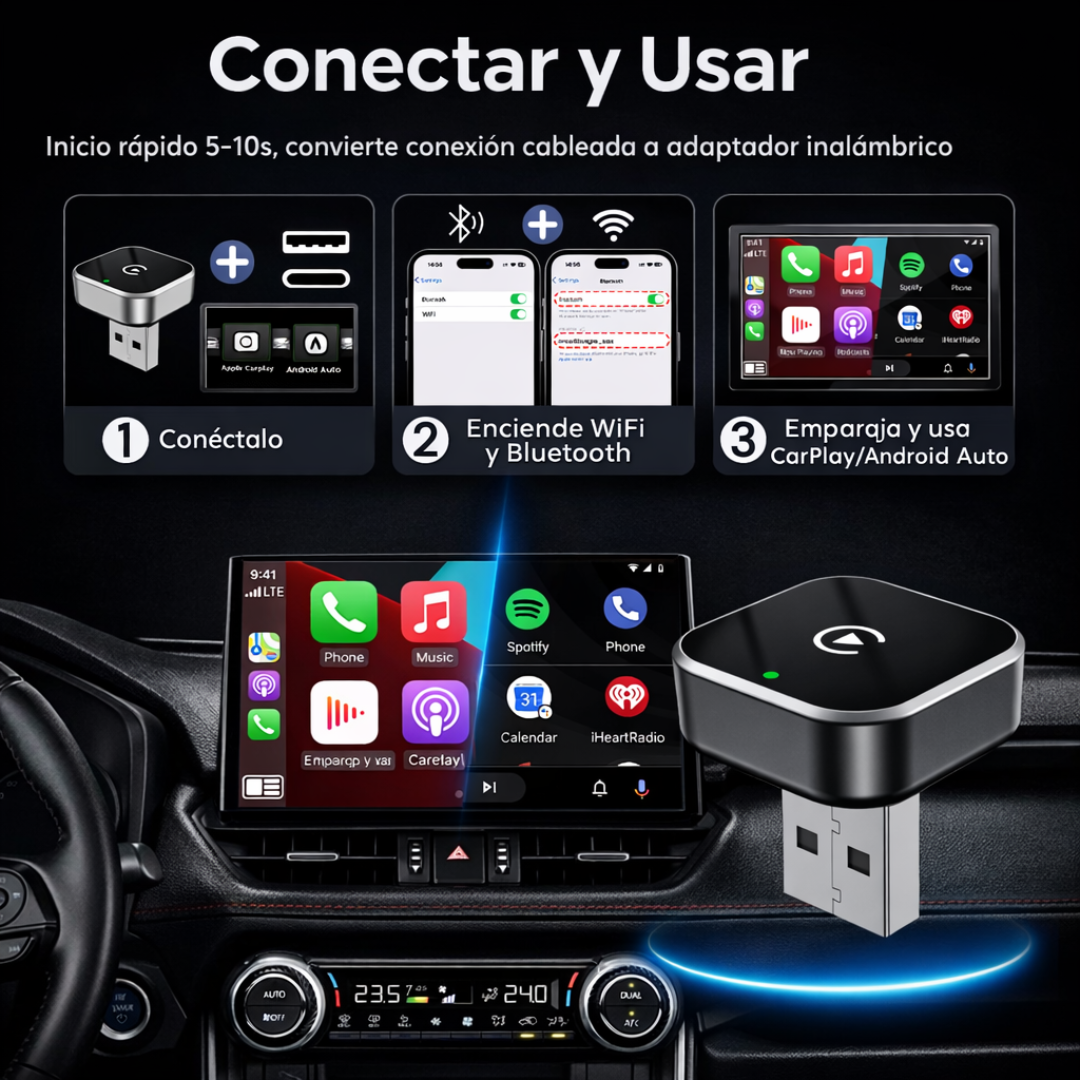 Dispositivo Inteligente para CarPlay y Android Auto